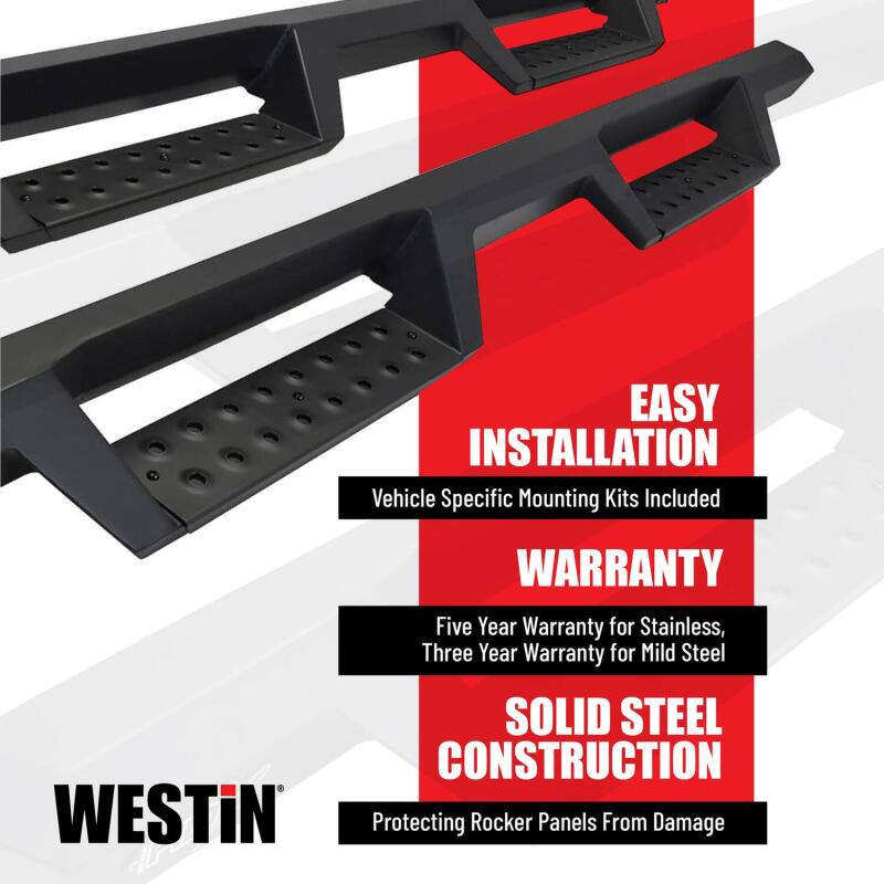 Westin 2024+ Tacoma Double Cab HDX Drop Nerf Step Bars - Textured Black