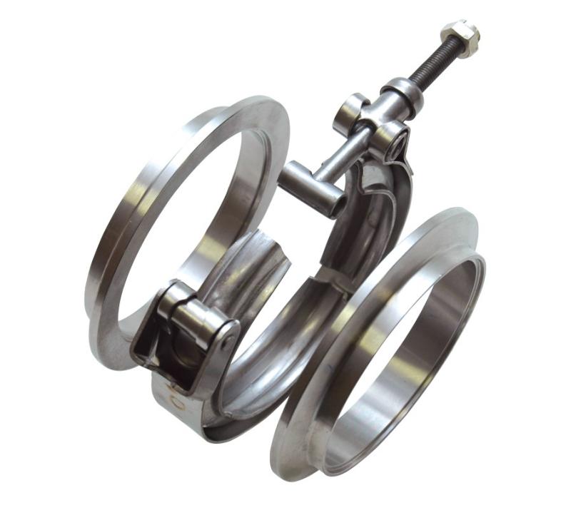 Vibrant AL V-B Flange Assembly 3.5in OD Tubing incl 2 AL V-b flanges 1 SS V-B Clamp 1 Viton O-Ring