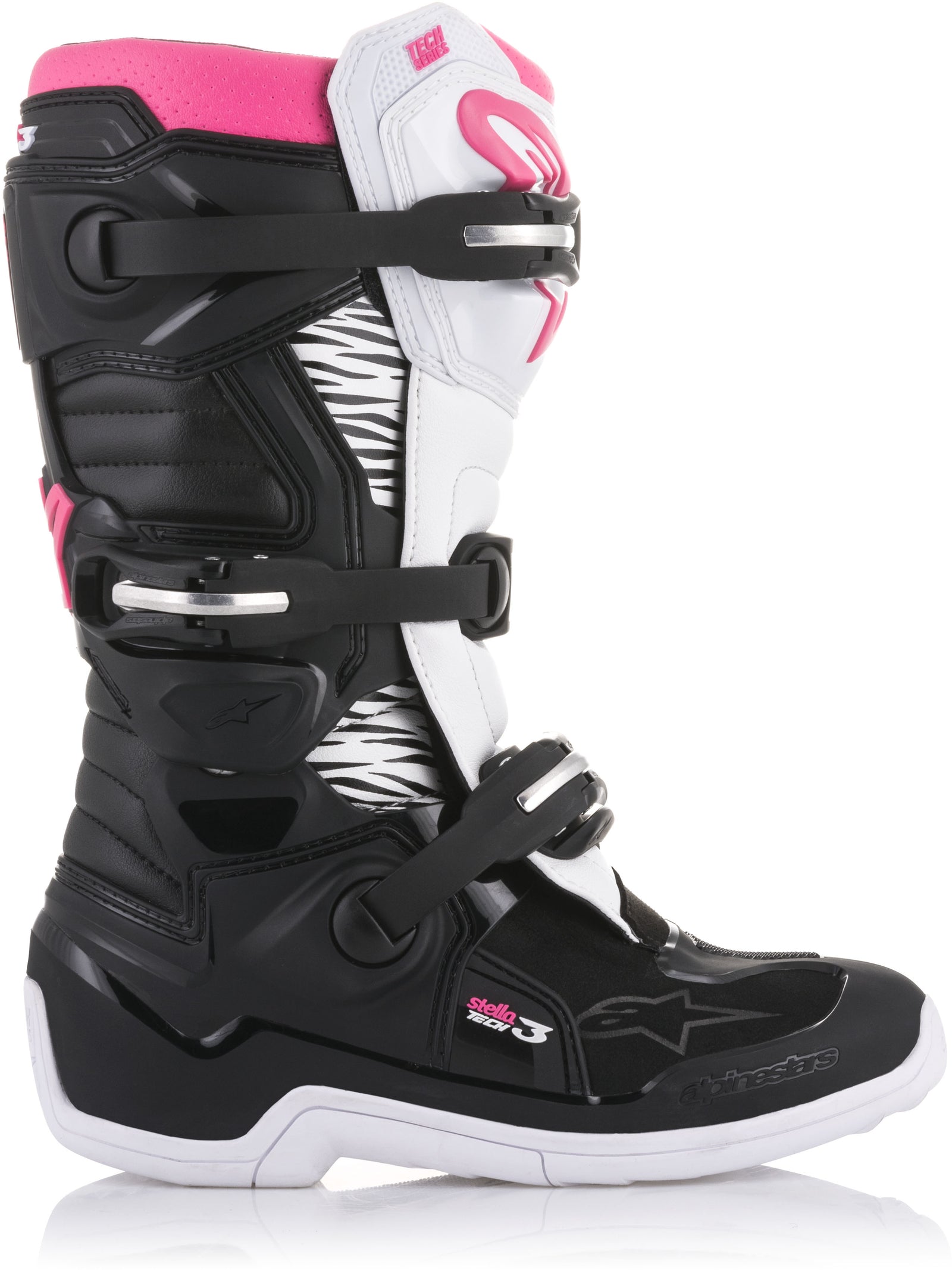 Tech 3 Stella Boots Black/White/Pink Sz 06