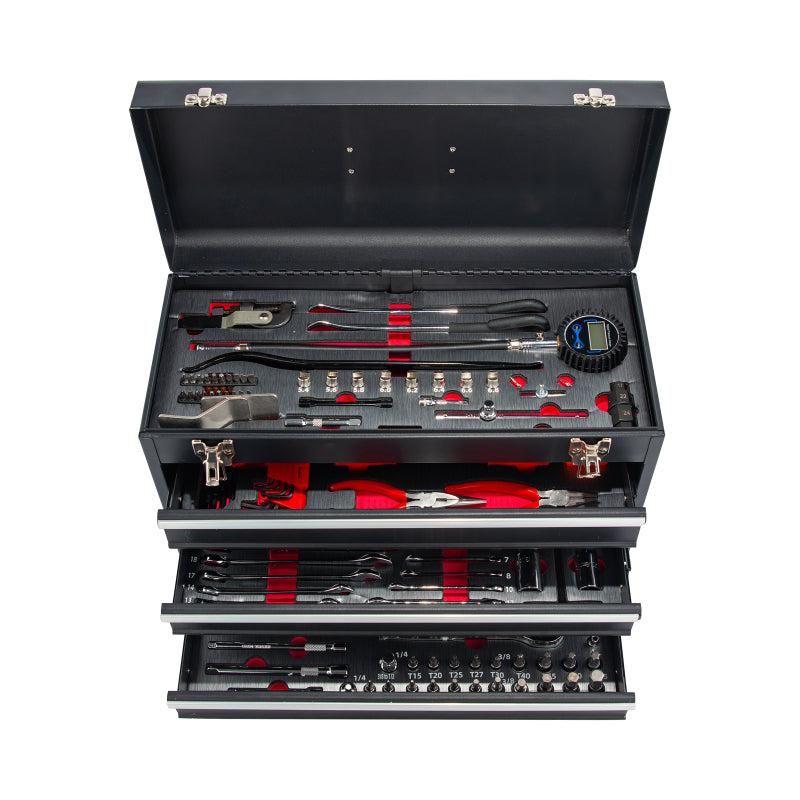 BikeMaster 3 Drawer Toolbox - Includes 129 Piece Tool Set
