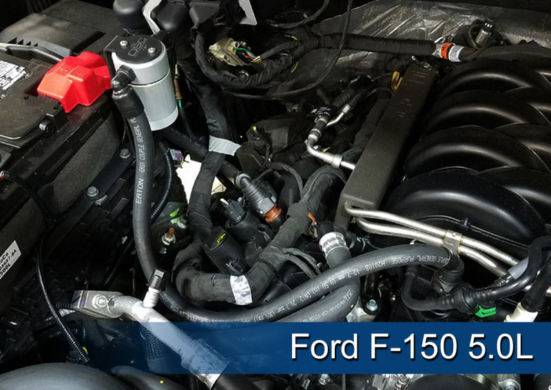J&L 2011-2025 Ford F-150 2.7L/3.5L/5.0L Passenger Side Oil Separator 3.0 - Clear Anodized