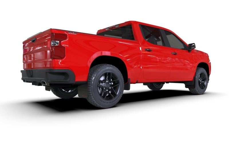 Rally Armor 19-25 Gen 4 Chevy Silverado 1500 Black UR Mud Flap Metallic Red Logo