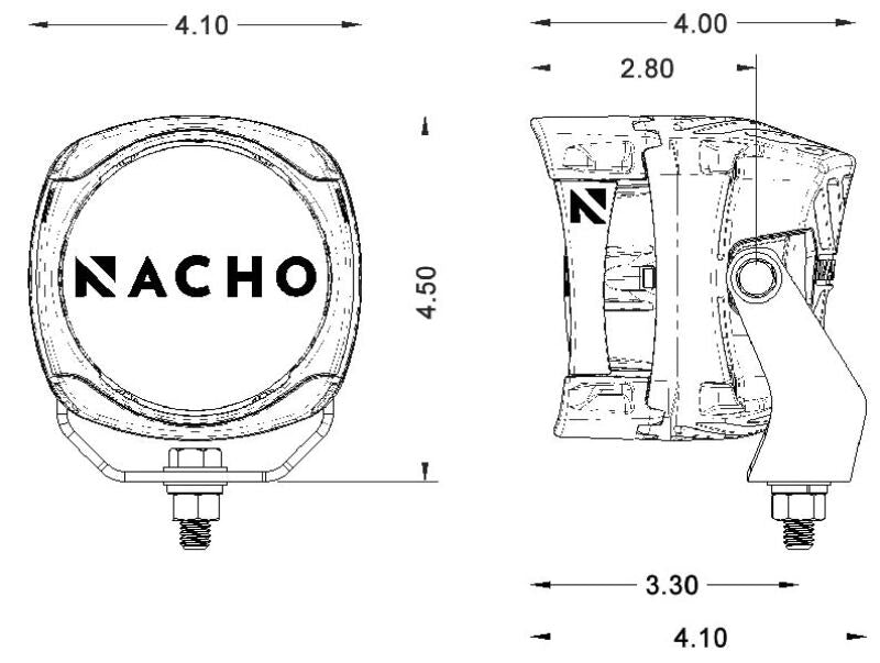 Nacho Lighting Quatro Flood 4in. Offroad LED Light - Pair