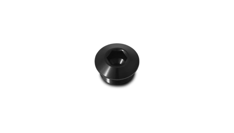 Vibrant Aluminum -10AN ORB Slimline Port Plug w/O-Ring - Anodized Black