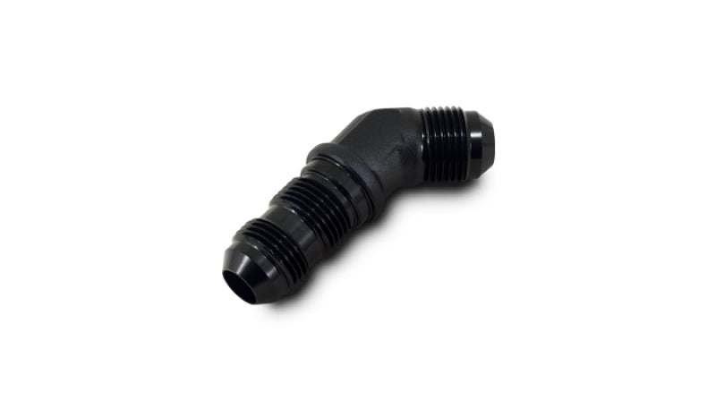 Vibrant -12AN Bulkhead Adapter 45 Degree Elbow Fitting - Anodized Black Only
