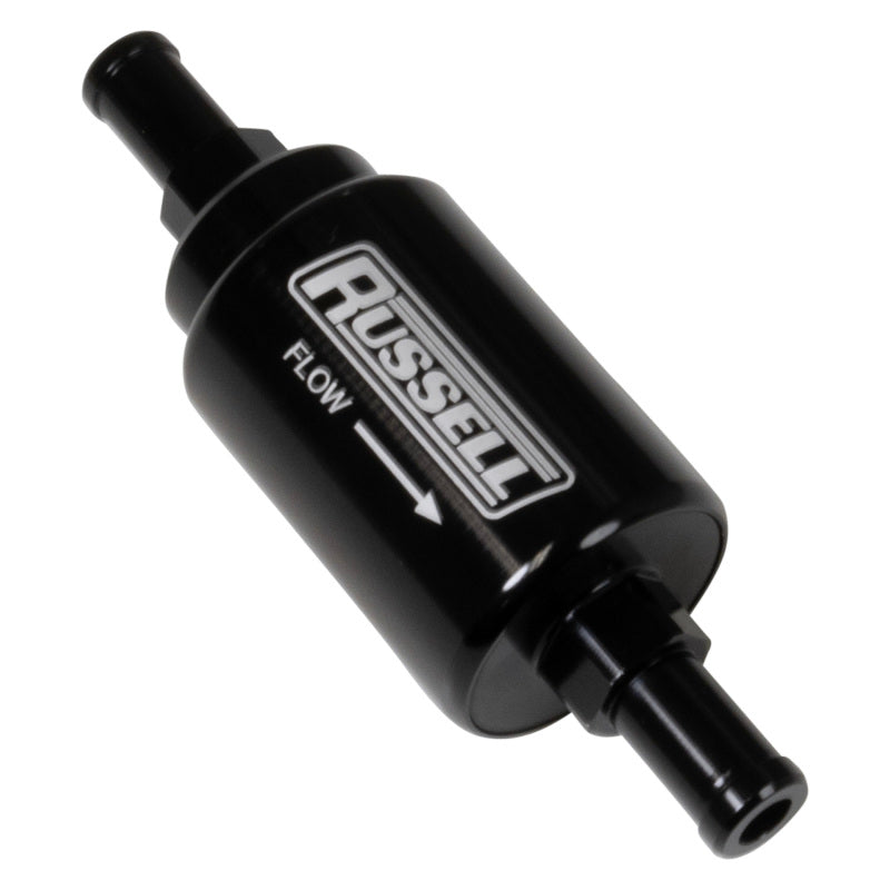 Russell 3/8 Male To 3/8 Male Barbed Fuel Check Valve - Black Anodized
