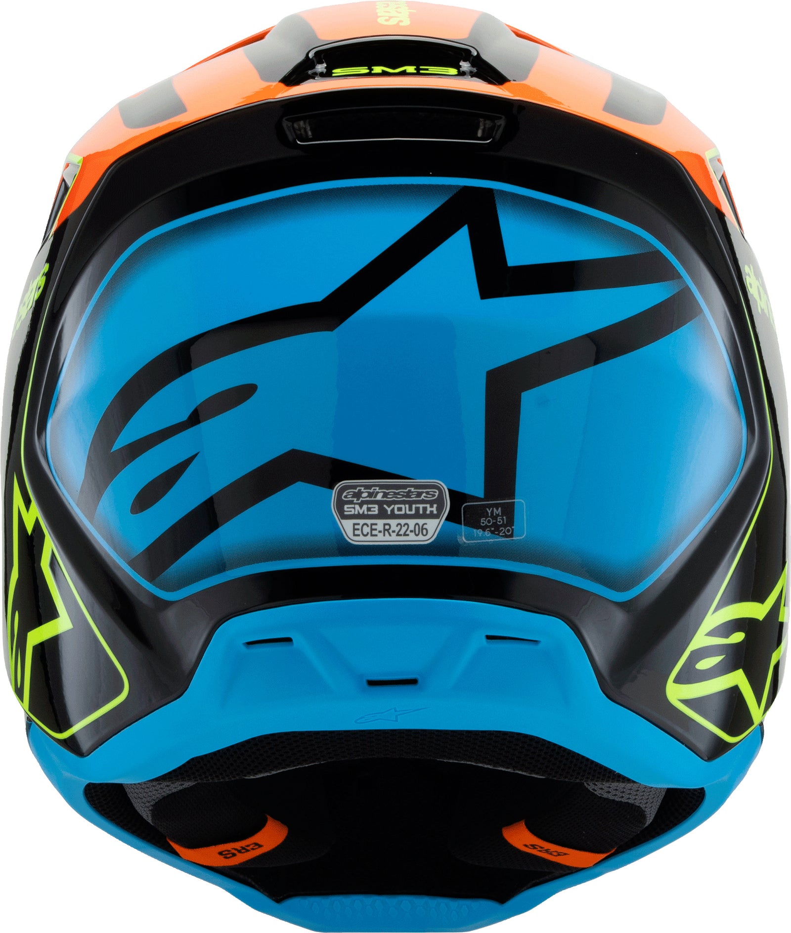 Sm3 Youth Fray Helmet Blk/Orng/Ylw Fluo Ym
