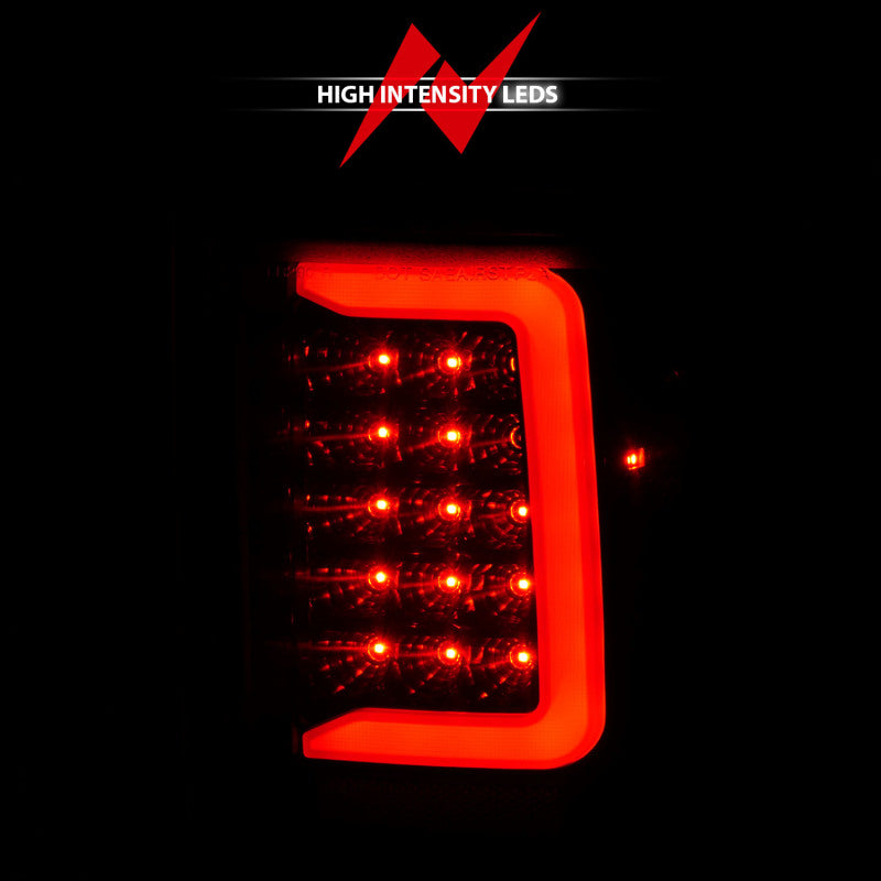 ANZO 1993-1997 Ford Ranger LED Tail Lights w/ Light Bar Black Housing Clear Lens