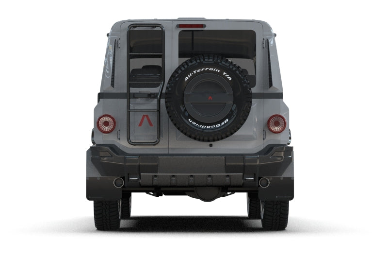 Rally Armor 23-25 Ineos Grenadier Black Mud Flap - Warm Grey Logo