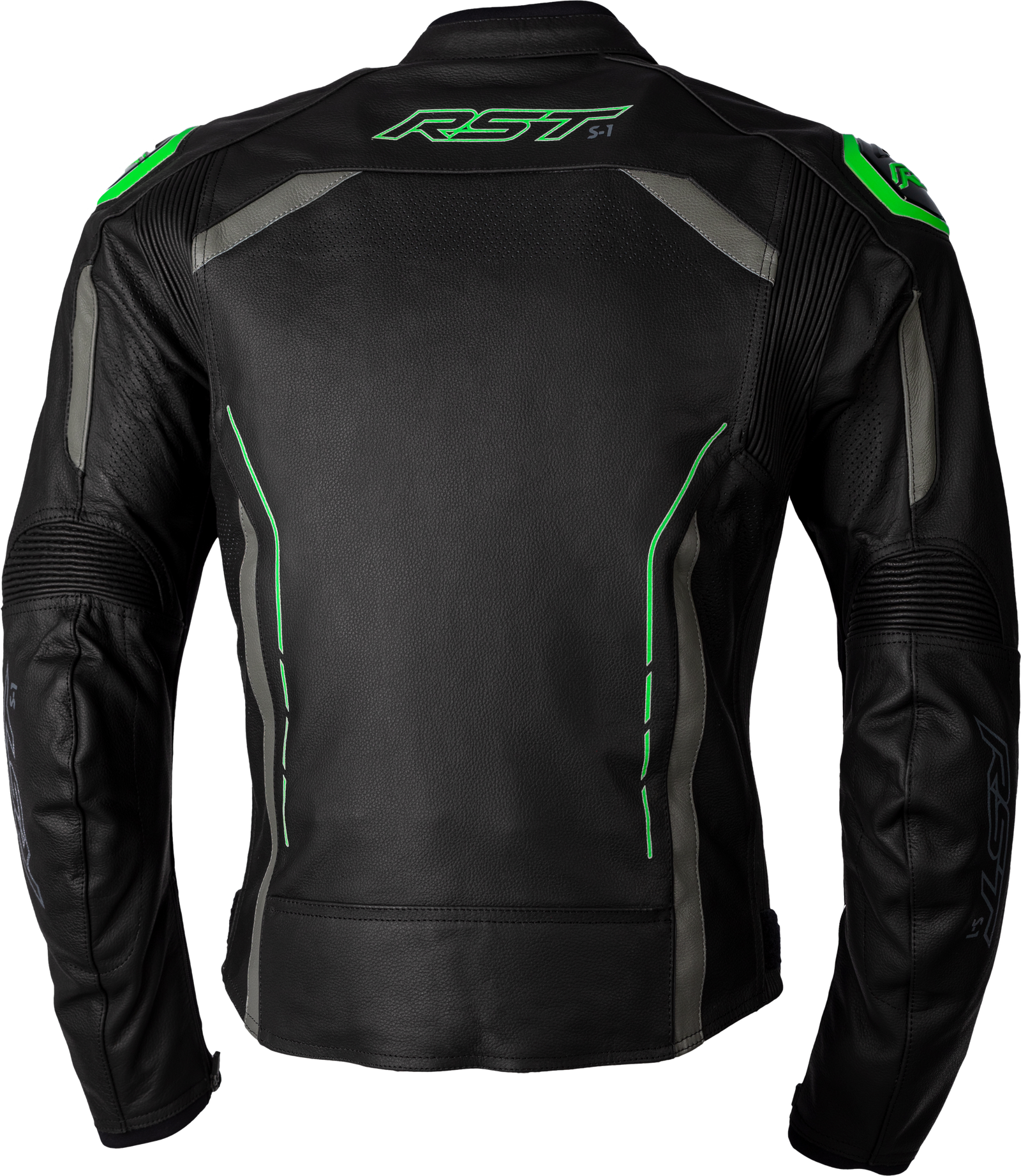 S1 Ce Jacket Blk/Gry/Neon Grn Leather 3xl