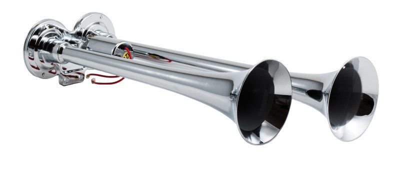 Kleinn Chrome Dual Horn/ 15In/12.25In - Chrome-Plated Zinc Alloy