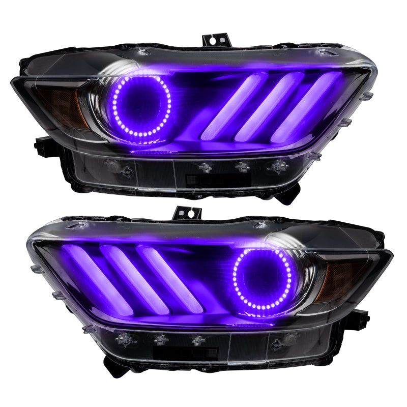 Oracle 15-17 Ford Mustang V6/GT/Shelby DRL w/ Halo Kit - ColorSHIFT w/ BC1 Controller SEE WARRANTY