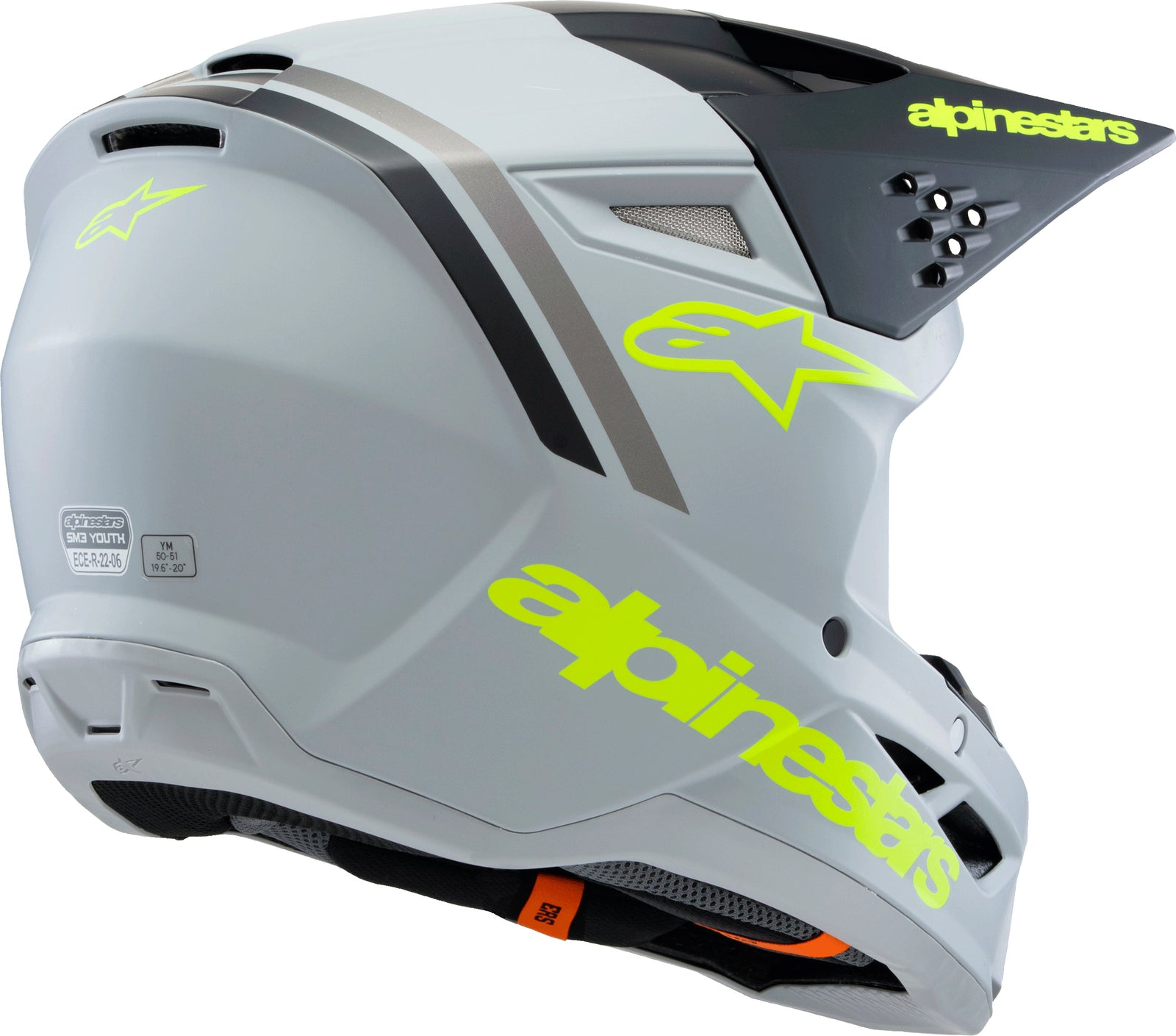 Sm3 Youth Radium Helmet Gry/Blk/Ylw Fluo Matte Yl