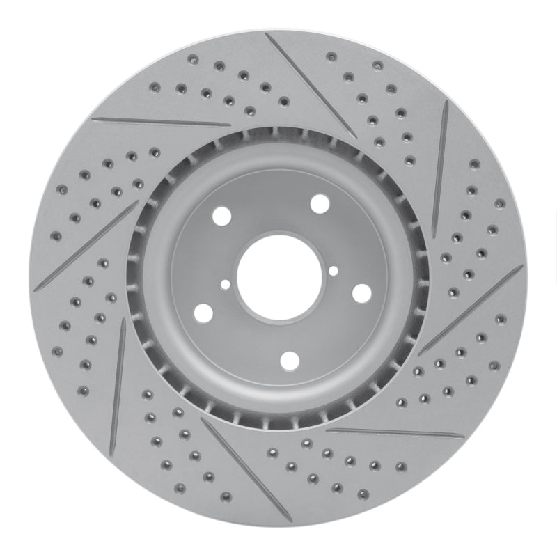 R1 05-20 Subaru WRX Sti Front Left Drilled & Slotted Geo-Carbon Rotor