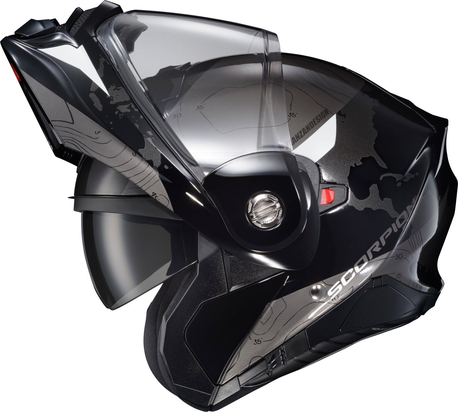 Exo At960 Modular Helmet Topographic Black/White Sm