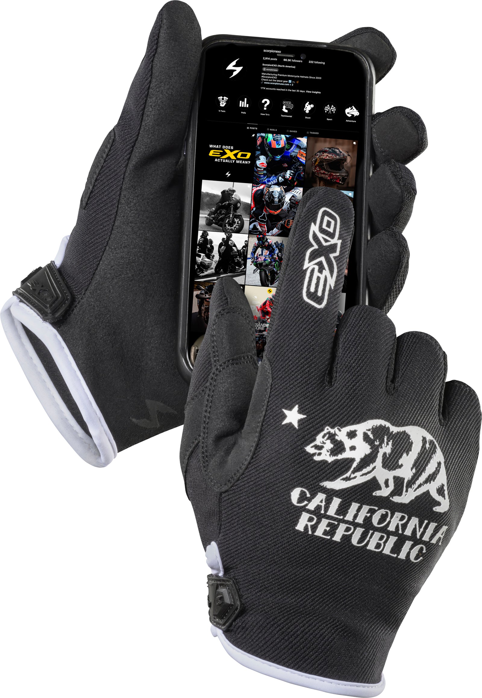 Moto Flex Gloves Golden State Black/White Md