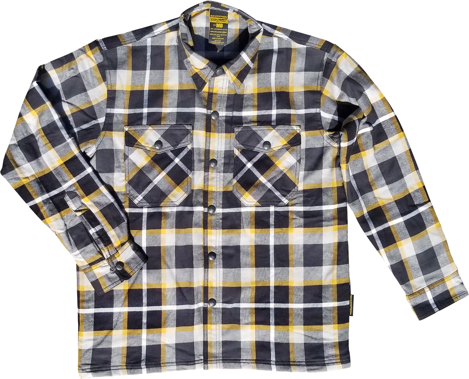 Covert Moto Flannel White/Yellow Lg