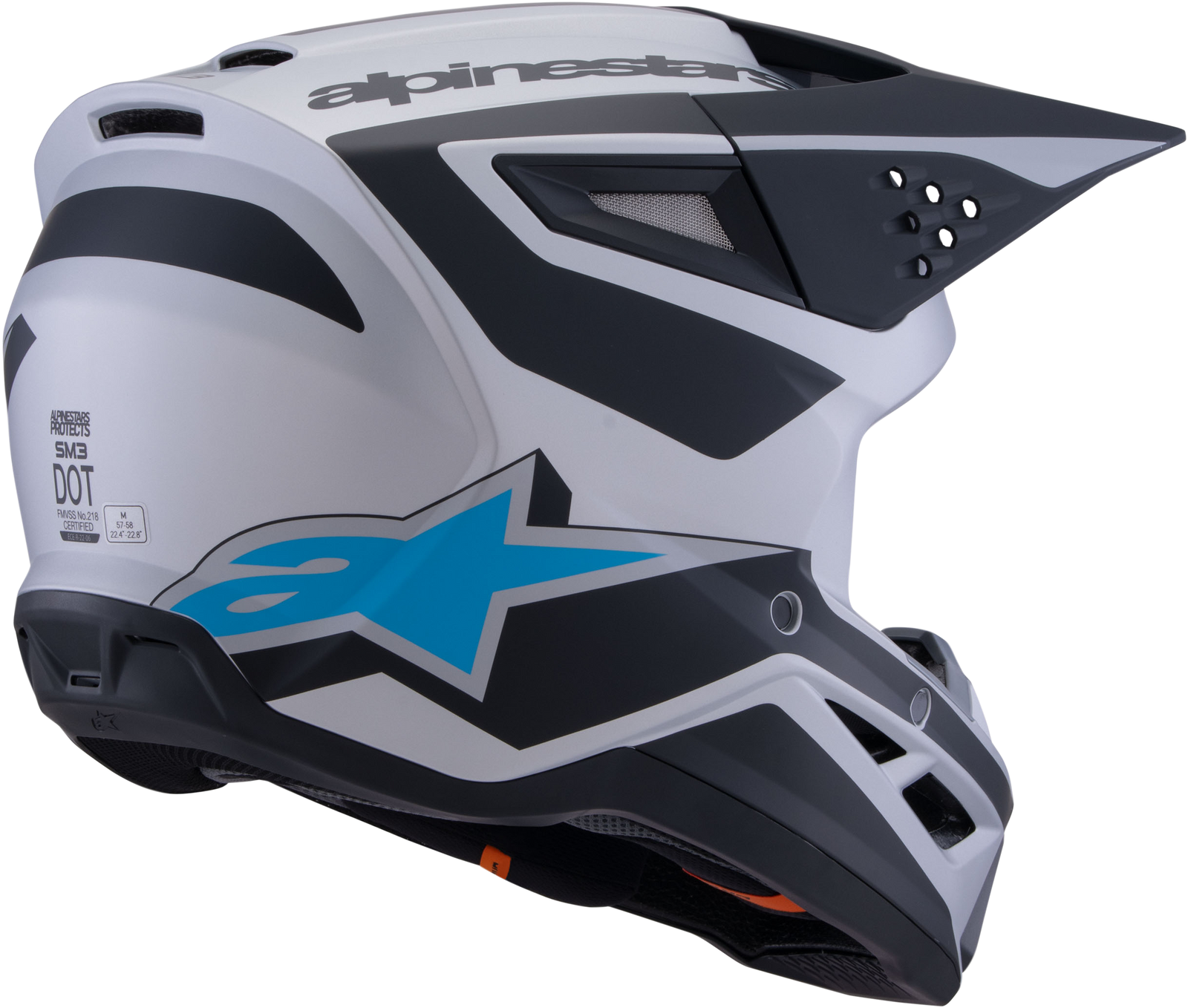 Sm3 Heat Helmet Silver/Blue/Black Matt Md