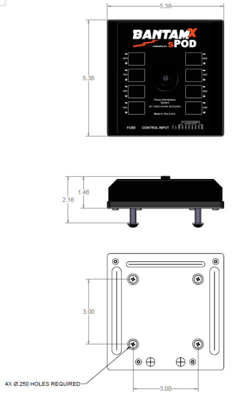 sPOD BantamX Touchscreen for 36in Battery Cables