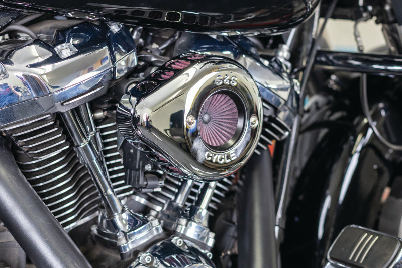 S&S Cycle 2017+ M8 Models Stealth Air Stinger Kit w/ Chrome Teardrop