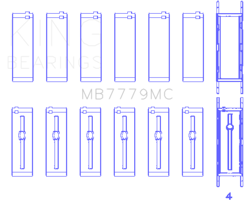 King Engine Bearings Toyota Supra B58 Main Bearing Set - Size +0.26mm