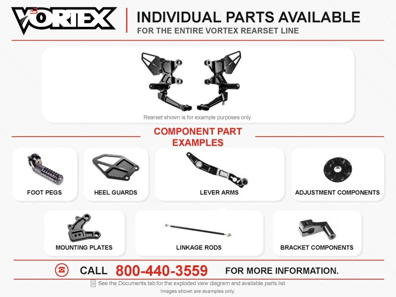 Vortex Racing Rear Set - Black