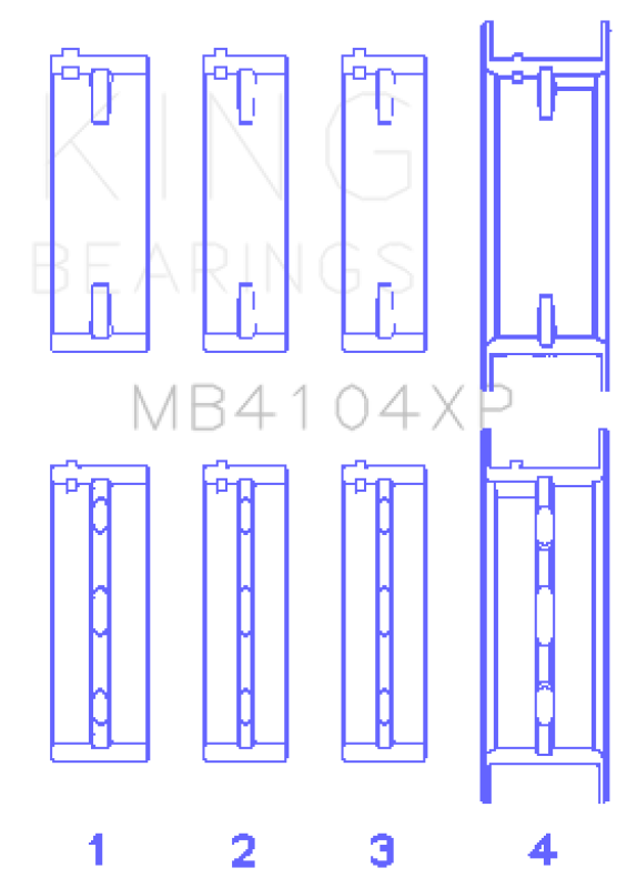 King Engine Bearings Nissan VG30DE/VG30DETT Performance Main Bearing Set - Size STDX