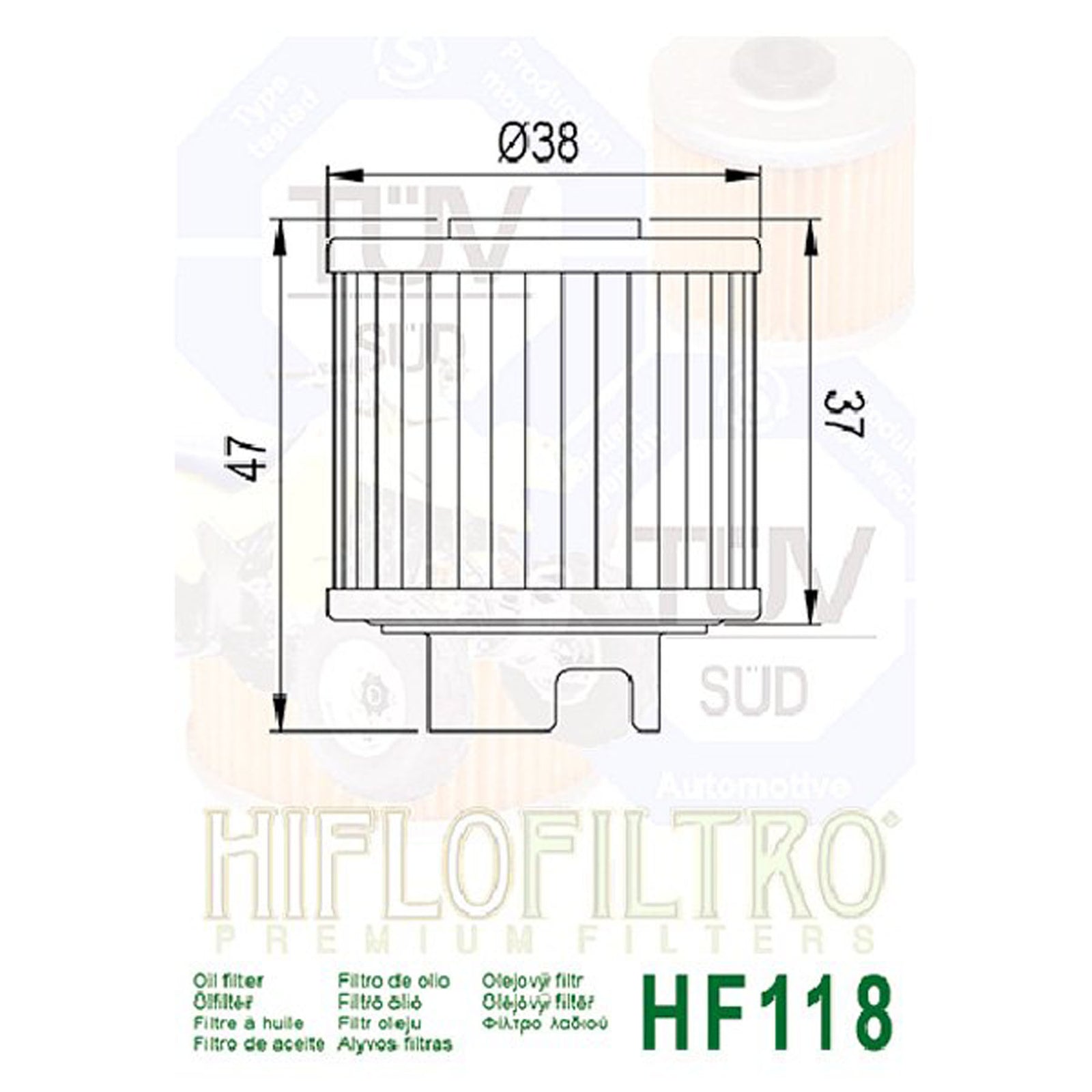 HIFLO OIL FILTER HONDA HFF118