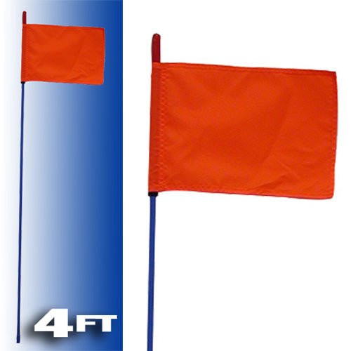 BLUE FIRE STICK W/ORANGE SAFETY FLAG - 4FT