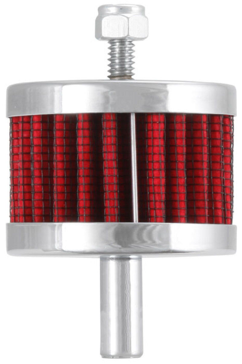 K&N Steel Base Crankcase Vent Filter 3/8in OD Tube 2in OD 1-1/2in Height