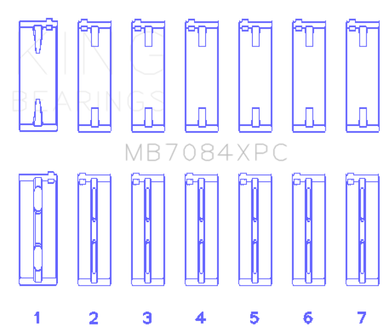 King Toyota 2JZGE/2JZGTE 24V 3.0L pMaxKote Performance Main Bearing Set - Size +.025mm