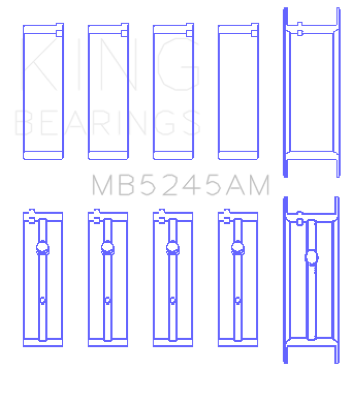 King 91-04 Nissan 146CI/2.4L KA24DE L4/89-97 146CI/2.4L KA24E L4 Main Bearing Set - Size +0.25mm