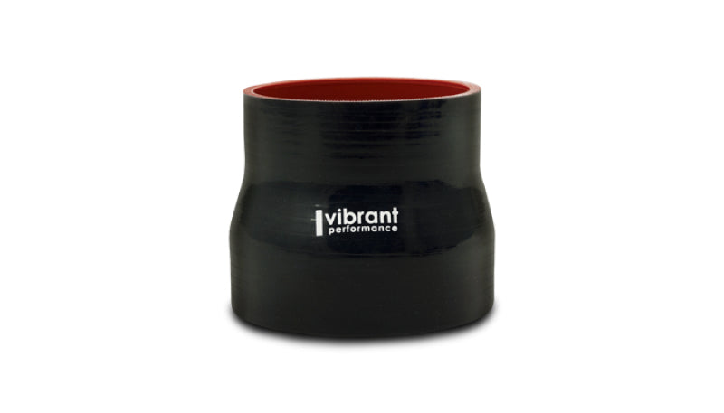 Vibrant Silicone Reducer Coupler 3.50in ID x 3.00in ID x 4.50in Long - Black