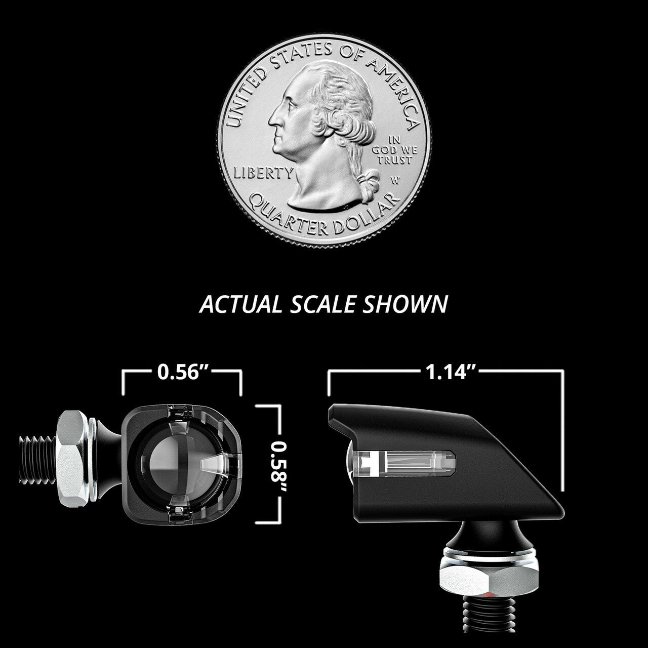 Mini Led Turn Signal Black Amber Pair