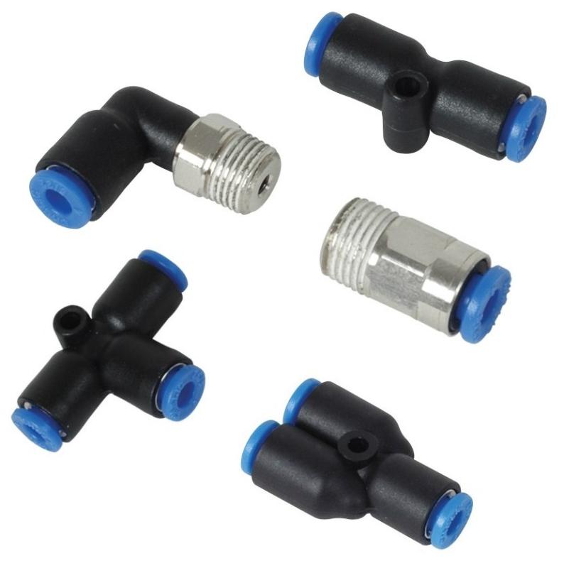 Vibrant Male Straight Pneumatic Vacuum Fitting (1/4in NPT Thread) - for 1/4in (6mm) OD tubing