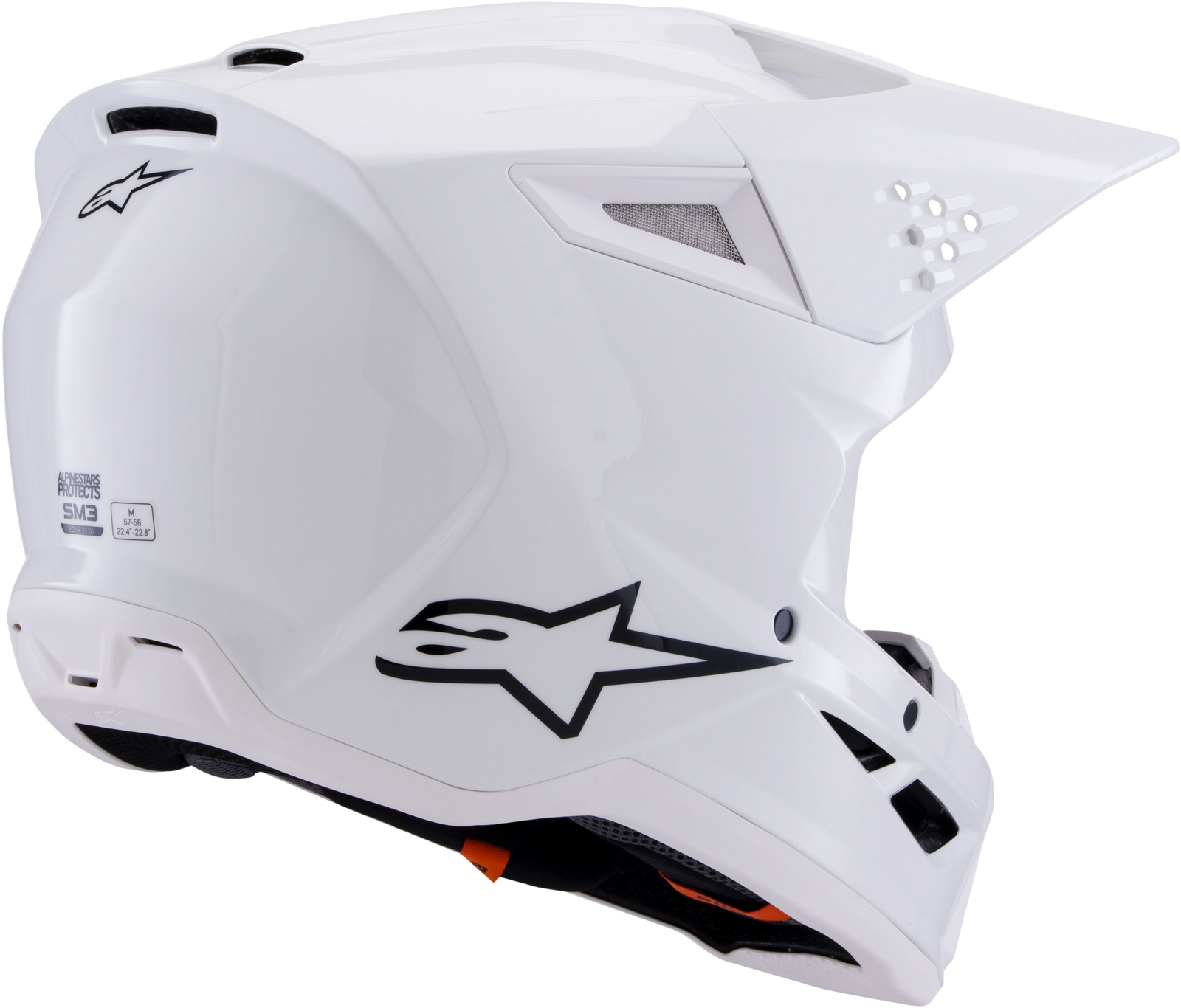 Sm3 Solid Helmet White Glossy Sm