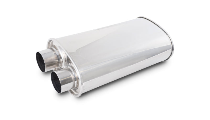 Vibrant Streetpower Oval Muffler 2.50in Inlet/Outlet (Same side)