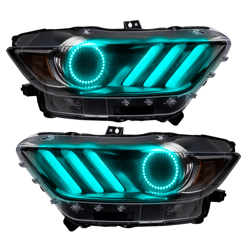 Oracle 15-17 Ford Mustang V6/GT/Shelby DRL w/ Halo Kit - ColorSHIFT w/ BC1 Controller SEE WARRANTY