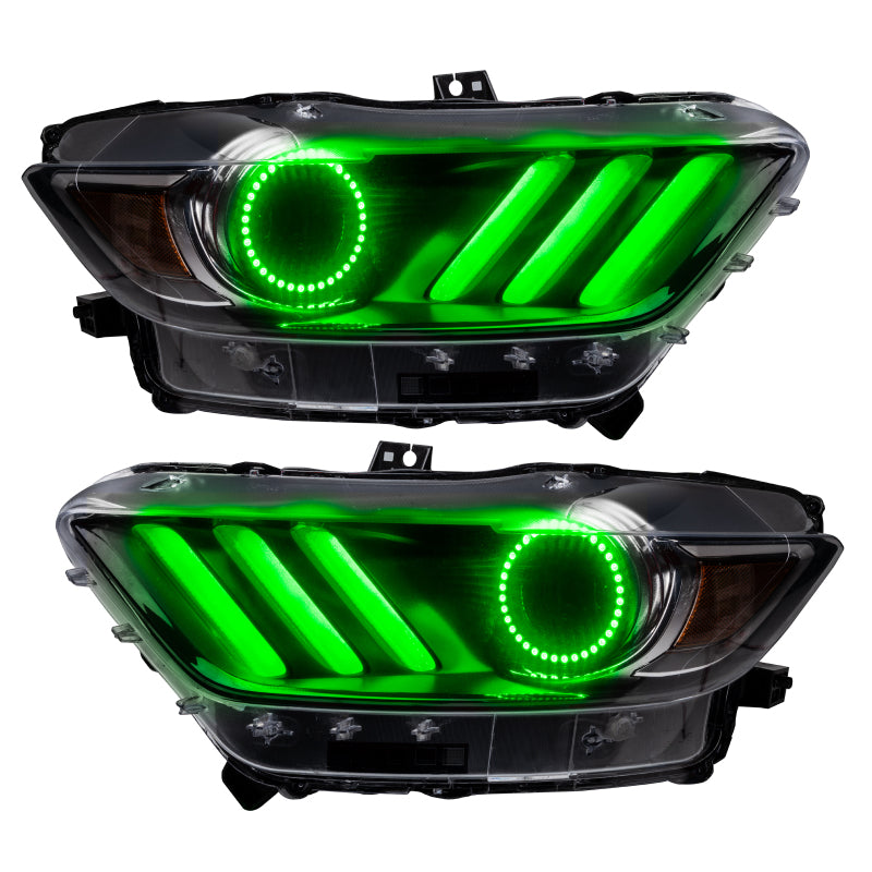 Oracle 15-17 Ford Mustang V6/GT/Shelby DRL w/ Halo Kit - ColorSHIFT w/ BC1 Controller SEE WARRANTY