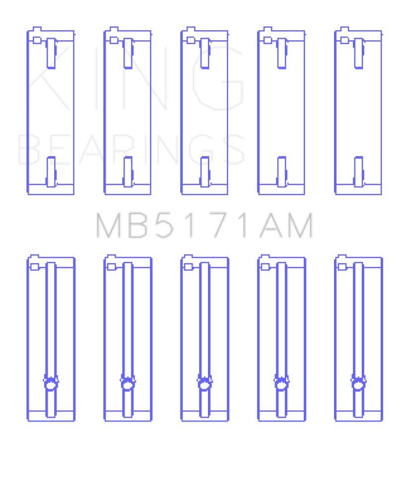 King Engine Bearings Mazda FS-DE L4/FP L4/FS L4 DOHC 16 Valve Main Bearing Set - Size STD