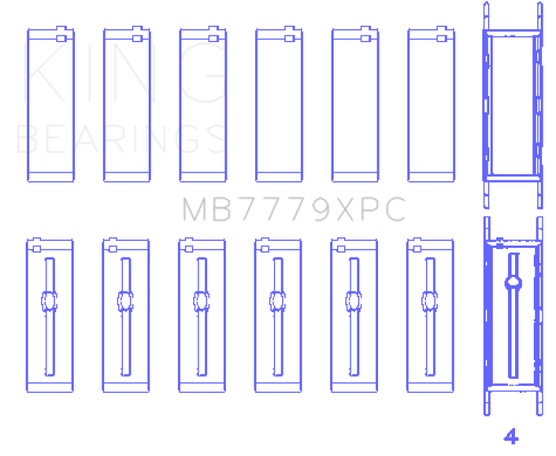 King Engine Bearings BMW B58B30A Coated Performance Main Bearing Set - Size STDX