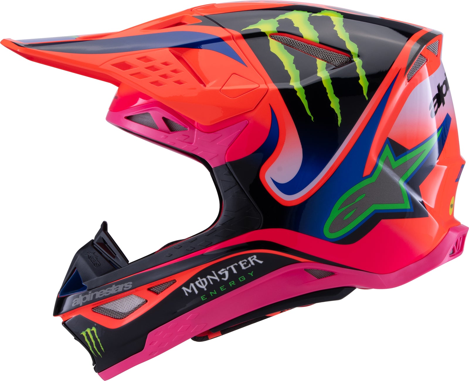 S M10 Deegan Helmet Orng Flo/Prpl/Pnk Fluo 2x