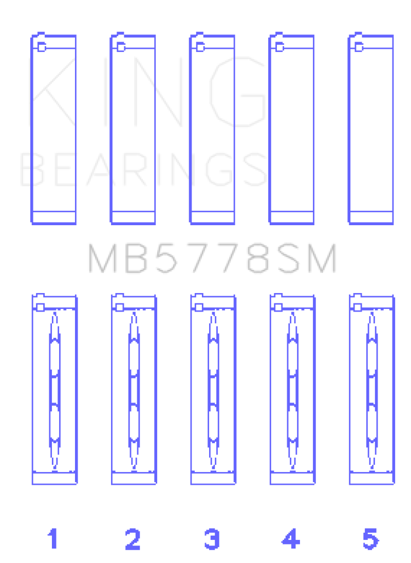 King Engine Bearings Audi/VW 1.8/2.0 TSI/TFSI (Size 0.25 Oversized) Main Bearing Set