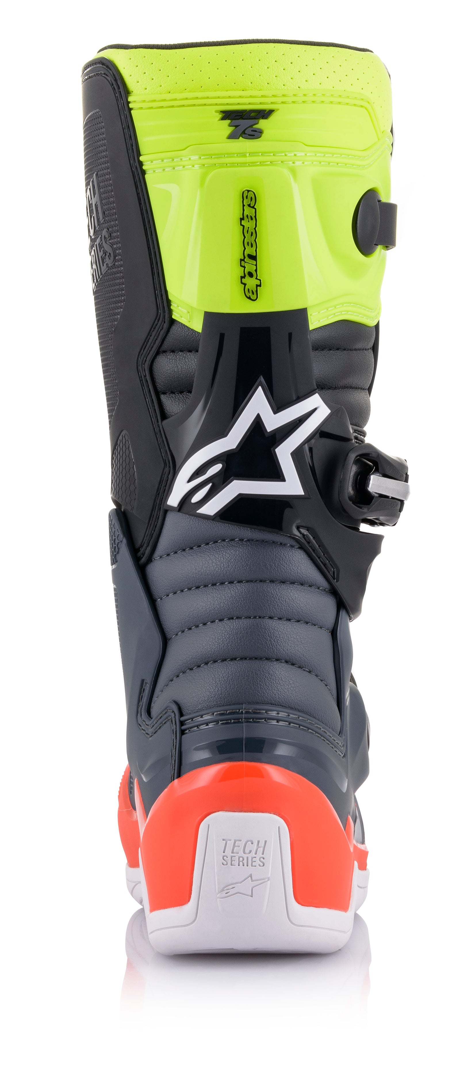 Tech 7s Boots Dark Grey/ Red Fluo/Yellow Fluo Sz 06