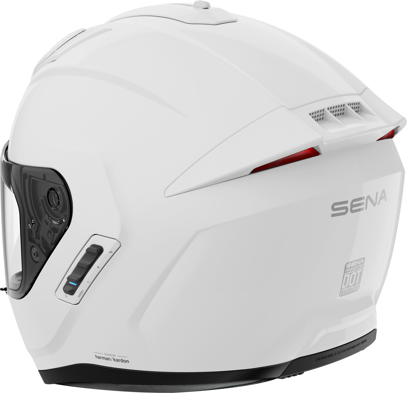 Phantom Ff Mesh Com Helmet Glossy White Lg