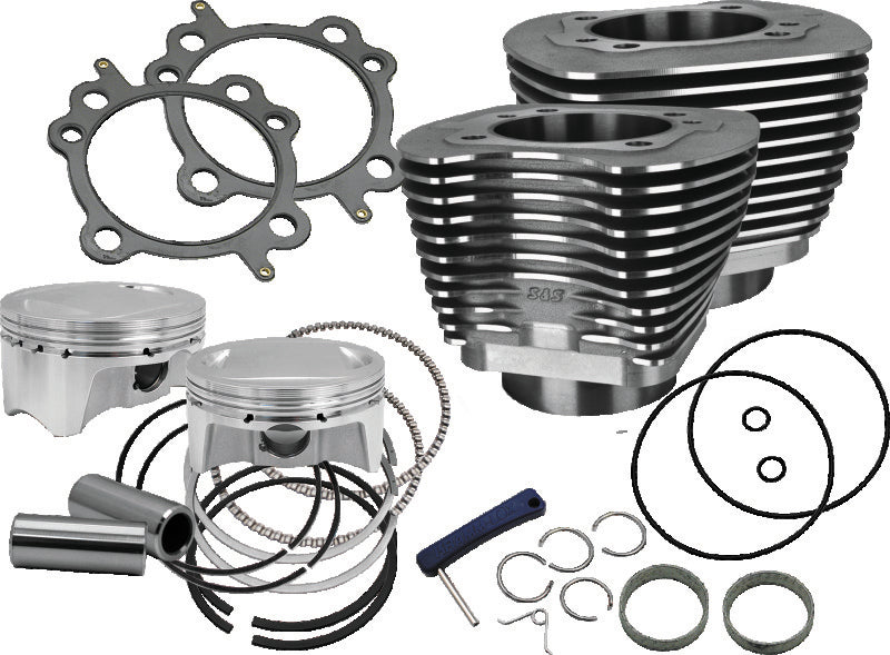 S&S Cycle 07-17 BT 107in Bolt-In Big Bore Kit - Wrinkle Black
