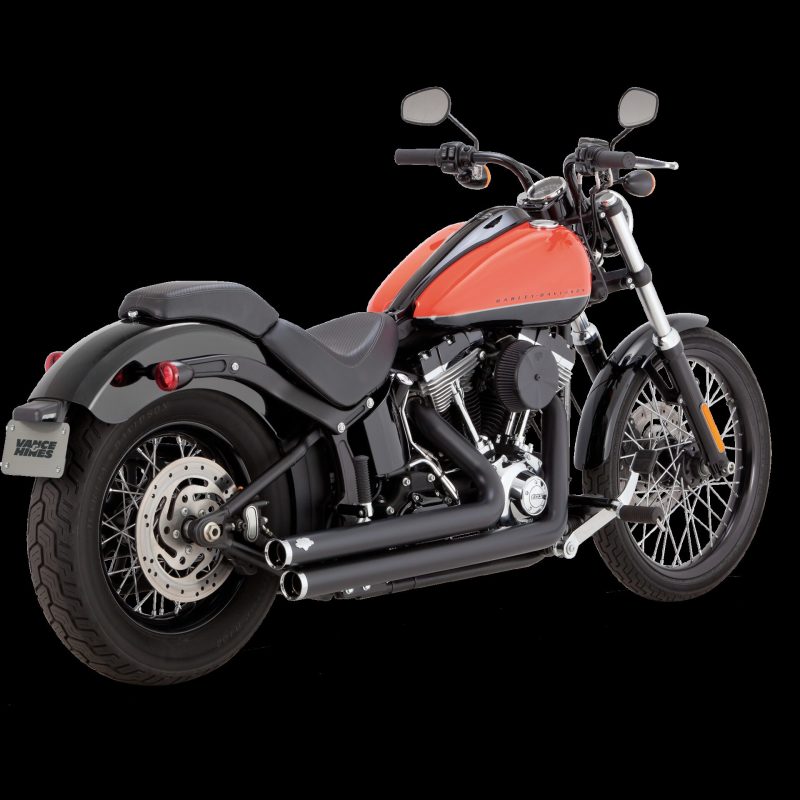 Vance &amp; Hines Harley-Davidson Softail / 86-17 Big Shots Staggered PCX Full Exhaust - Black