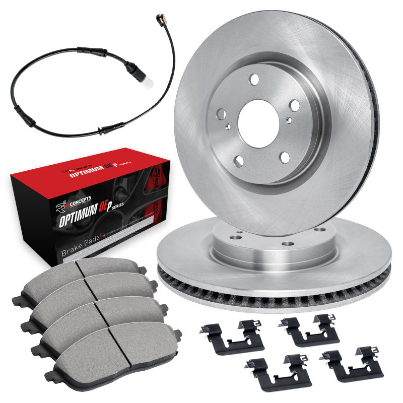 R1 21-23 Toyota Supra 2.0L (w/330mm Rotors) Front Brake Rotor &amp; Optimum Oe Pads w/Hardware
