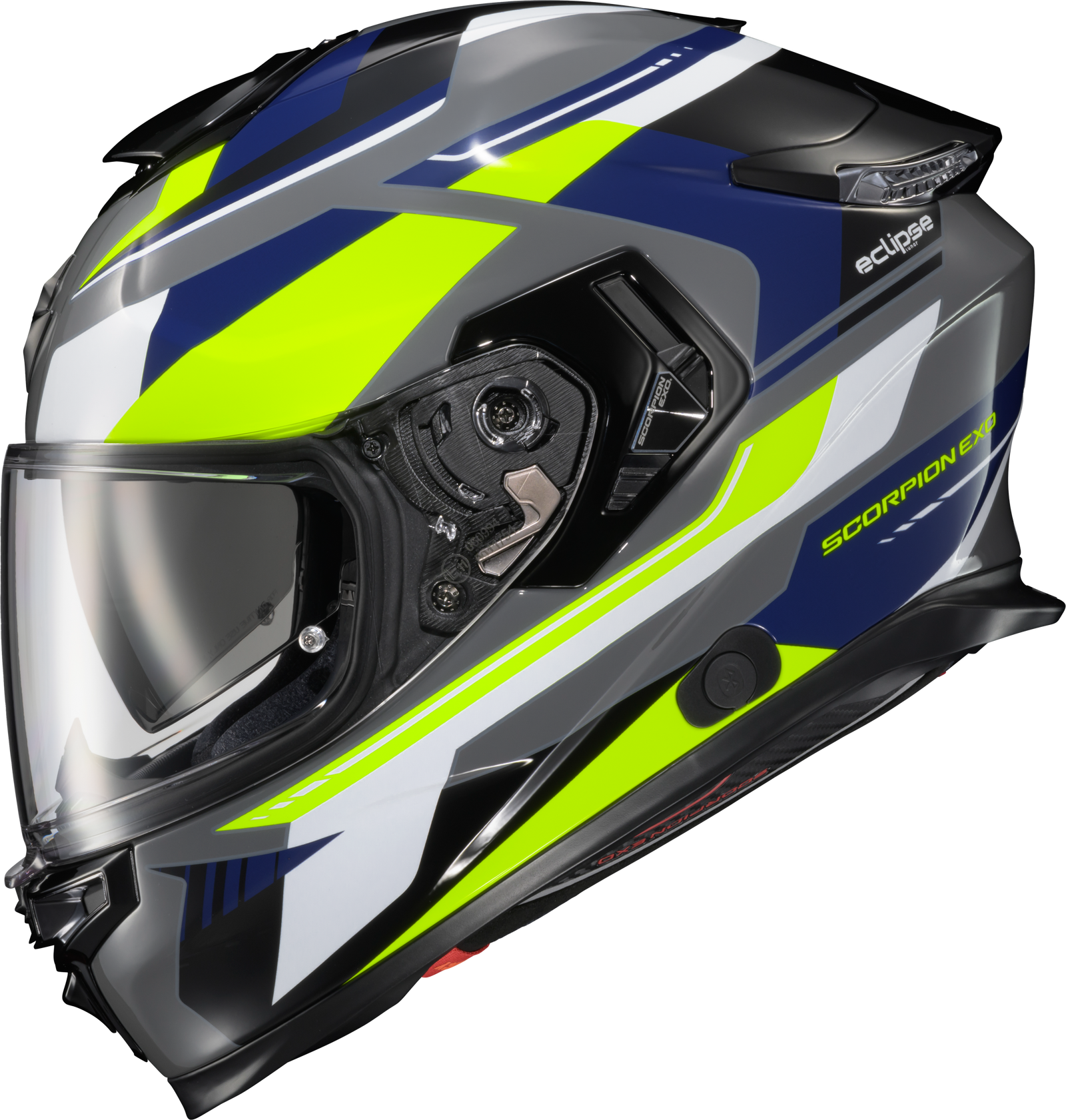 Exo Eclipse Full Face Helmet Lunar Grey/Hi Vis/Blue Xl