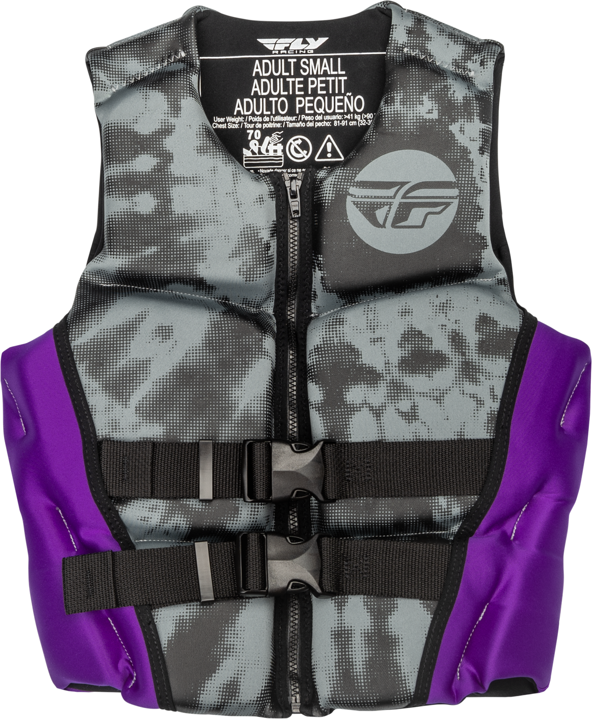 Wmn&#39;s Neoprene Flotation Vest Purple/Grey/Black Lg